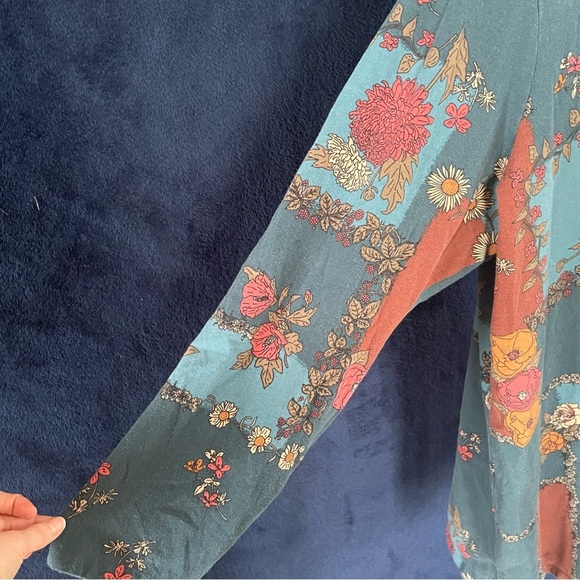 Denim&Co blue and burnt orange tunic size 3XL - Picture 5 of 8